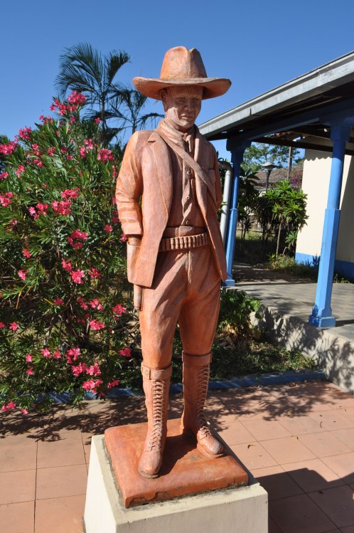 Statue of Sandino outside his home near Masaya.